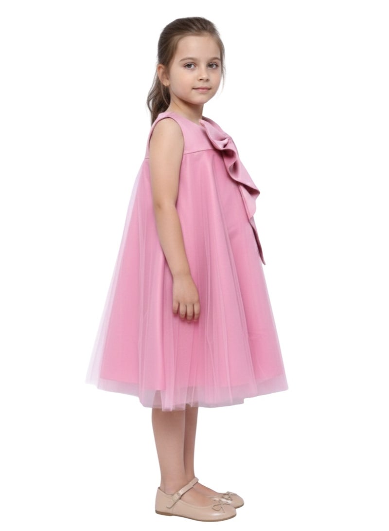D'Daniela Pink Bow Tulle Dress - Image 5